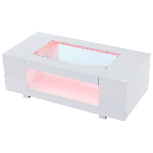 Mesa de centro LED - Controlo por aplicação Bluetooth - Branca Mesa de centro LED - Controlo por aplicação Bluetooth - Branca