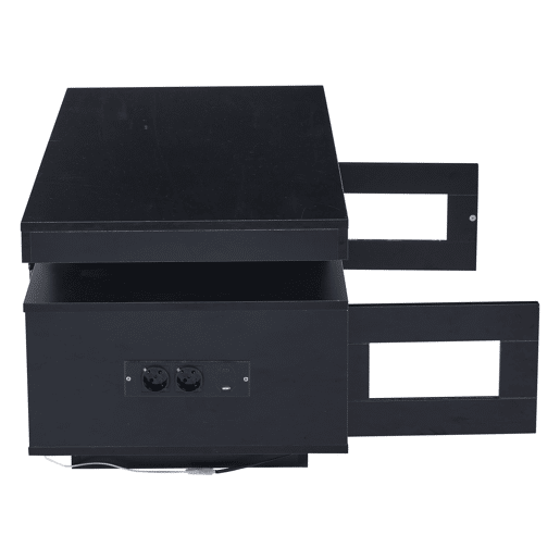 Mesa de centro 100x50x43 cm - Com luzes LED controláveis por aplicação, mesa com armazenamento e portas de carregamento - Preto