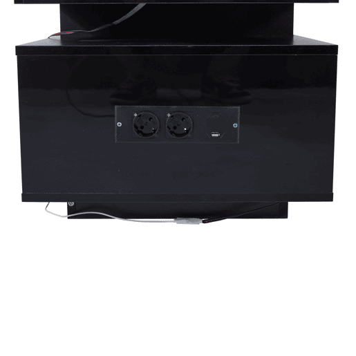 Mesa de centro 100x50x43 cm - Com luzes LED controláveis por aplicação, mesa com armazenamento e portas de carregamento - Preto