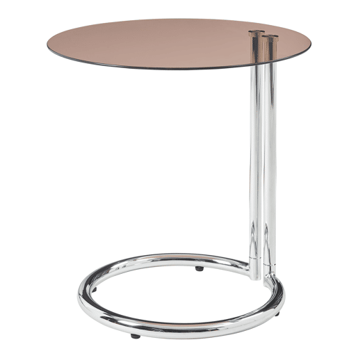 Mesa de apoio Ylivieska redondo vidro metal 46xØ45 cm cromadavidro âmbar en.casa