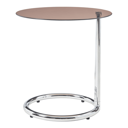 Mesa de apoio Ylivieska redondo vidro metal 46xØ45 cm cromadavidro âmbar en.casa