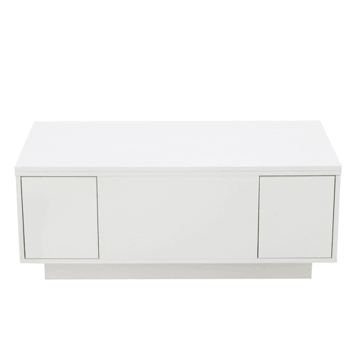 Mesa de centro moderna com mecanismo duplo elevável, arrumação oculta, suporta até 50 kg - Branco Mesa de centro moderna com mecanismo duplo elevável, arrumação oculta, suporta até 50 kg - Branco