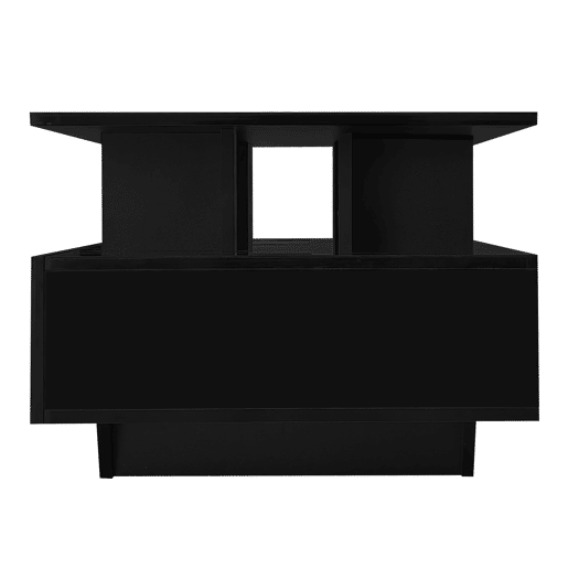 Mesa de centro moderna 90x55x41 cm - com LED, 2 gavetas, design elegante - Preto