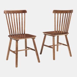 Conjunto de 2 cadeiras de jantar Karmoy 89x46x52 cm madeira Nogueira en.casa