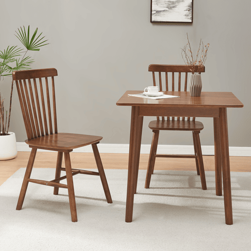 Conjunto de 2 cadeiras de jantar Karmoy 89x46x52 cm madeira Nogueira en.casa