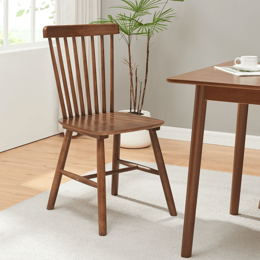 Conjunto de 2 cadeiras de jantar Karmoy 89x46x52 cm madeira Nogueira en.casa