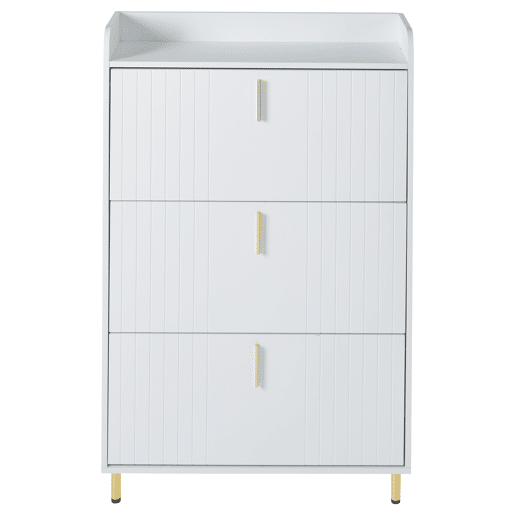 Sapateira estreita 80x23,5x123,5 cm - 2 armários com 3 portas, 6 compartimentos, ajustável, com sistema antivolteio - Branco Sapateira estreita 80x23,5x123,5 cm - 2 armários com 3 portas, 6 compartimentos, ajustável, com sistema antivolteio - Branco