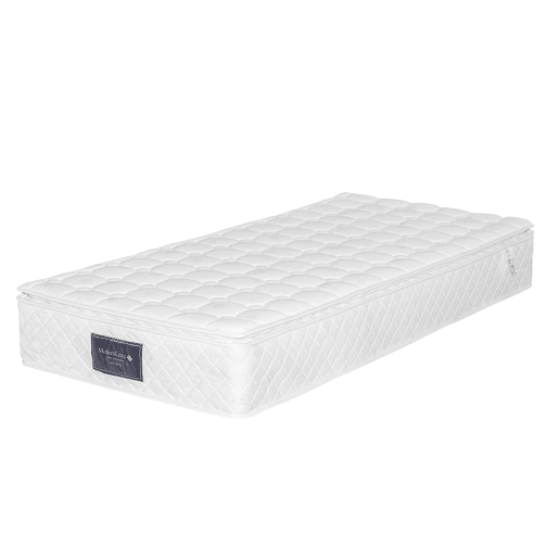 Cama individual 90x200 cm - Cabeceira, com arrumação, com estrado, cama em madeira maciça, para crianças e jovens, pinho natural e branco (com colchão)