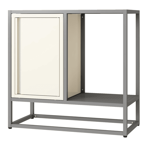 Aparador Burlöv com porta aço 70x72x35 cm cinzentobranco en.casa