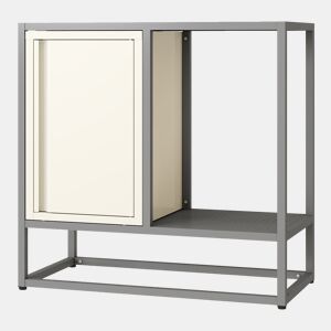 Aparador Burlöv com porta aço 70x72x35 cm cinzentobranco en.casa