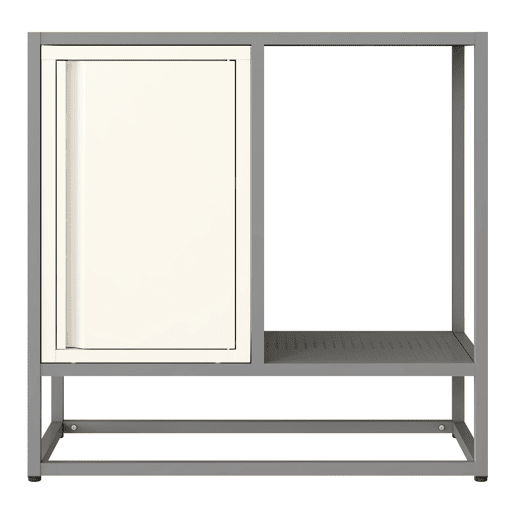 Aparador Burlöv com porta aço 70x72x35 cm cinzentobranco en.casa
