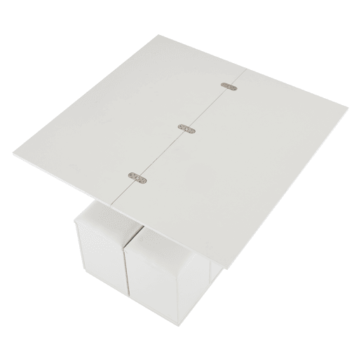 Mesa de centro multifuncional elevável - 2 mesas extensíveis, grande capacidade, moderna, para sala de estar, escritório, sala de jantar, mesa de lazer - Branco + Branco