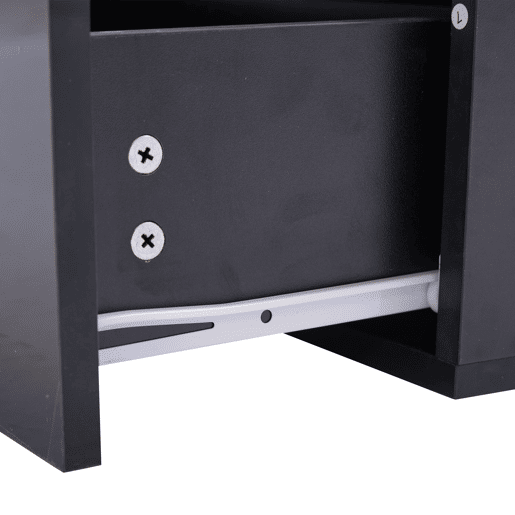 Mesa de sala moderna 90x55x41 cm - Mesa auxiliar com 4 gavetas e iluminação LED - Preta