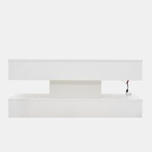 Mesa de centro 100x50x42 cm - Com iluminação LED e arrumação oculta - Branco