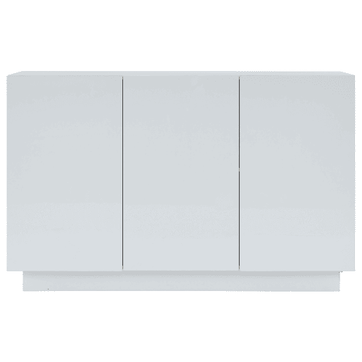 Aparador 120x40x75 cm - Aberto e fechado, com luz LED na base - Branco