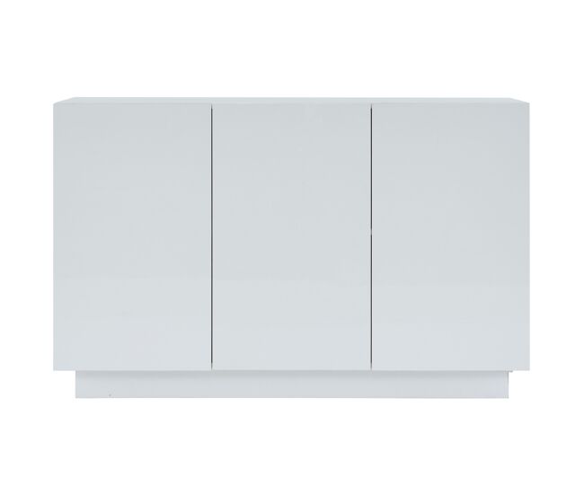Aparador 120x40x75 cm - abierto y cerrado, con luz led en base - blanco