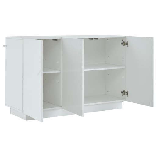 Aparador 120x40x75 cm - Aberto e fechado, com luz LED na base - Branco