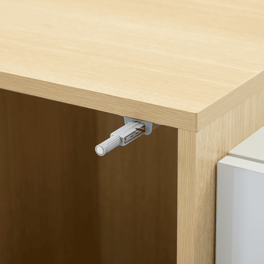 Aparador branco alto brilho - Armário moderno para sala de jantar com arrumação - Cor madeira