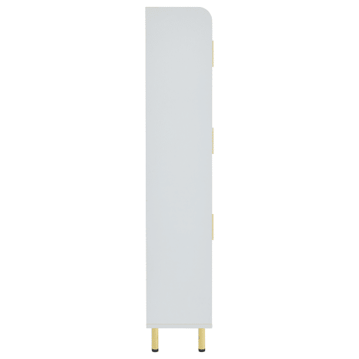 Sapateira estreita 80x23,5x123,5 cm - 3 portas, 6 compartimentos, ajustável, com dispositivo anti-capotamento - Branco Sapateira estreita 80x23,5x123,5 cm - 3 portas, 6 compartimentos, ajustável, com dispositivo anti-capotamento - Branco