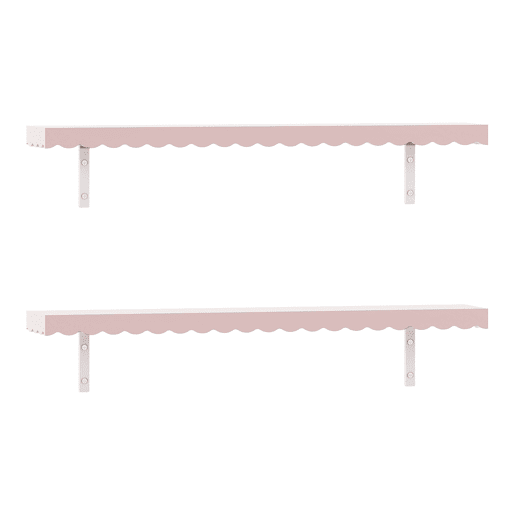 Conjunto de 2 prateleiras de parede para crianças Vestnes 80x17x4 cm Rosa en.casa