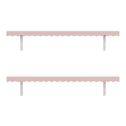 Conjunto de 2 prateleiras de parede para crianças Vestnes 80x17x4 cm Rosa en.casa