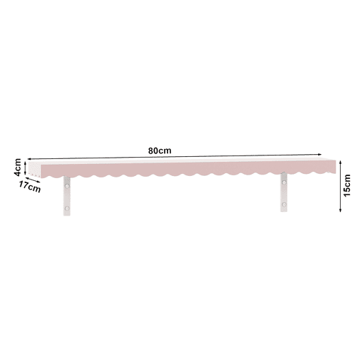 Conjunto de 2 prateleiras de parede para crianças Vestnes 80x17x4 cm Rosa en.casa