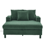 Poltrona chaise longue grande - Com apoio para bebidas, portas USB, iluminação LED ambiente - Verde