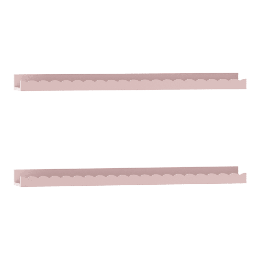Conjunto de 2 prateleiras de parede para crianças Vestnes MDF 60x10x5cm Rosa en.casa