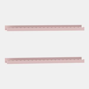 Conjunto de 2 prateleiras de parede para crianças Vestnes MDF 60x10x5cm Rosa en.casa