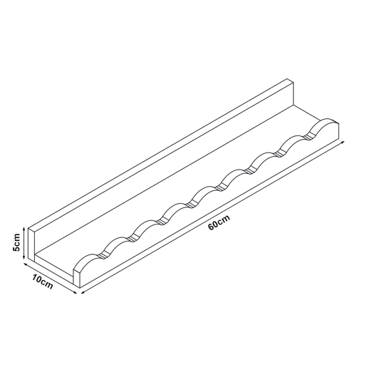 Conjunto de 2 prateleiras de parede para crianças Vestnes MDF 60x10x5cm Rosa en.casa