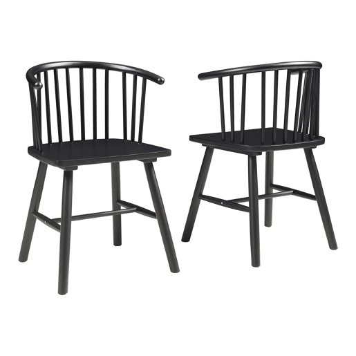 Conjunto de 2 cadeiras de jantar Stami 79x53x48cm madeira Preto en.casa
