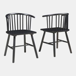 Conjunto de 2 cadeiras de jantar Stami 79x53x48cm madeira Preto en.casa