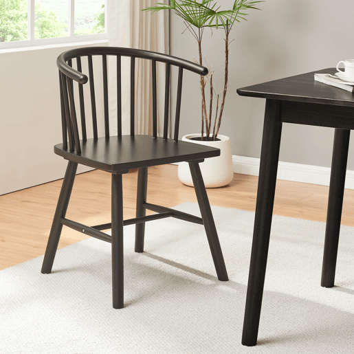 Conjunto de 2 cadeiras de jantar Stami 79x53x48cm madeira Preto en.casa