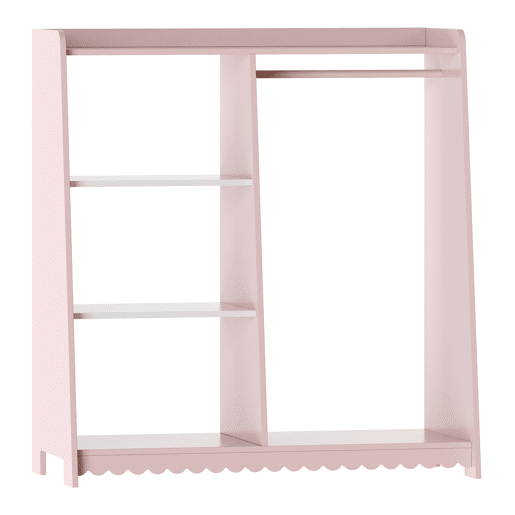 Roupeiro de criança Vestnes 90x80x38 cm Rosa  Branco en.casa
