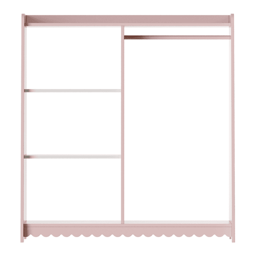 Roupeiro de criança Vestnes 90x80x38 cm Rosa  Branco en.casa