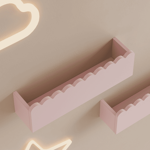 Conjunto de 2 prateleiras de parede para crianças Vestnes 40x10x10 cm Rosa en.casa