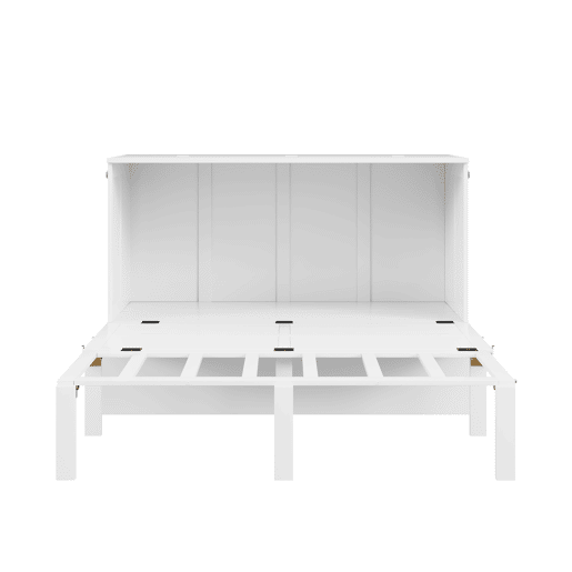 Cama rebatível 140x200 cm - Cama de parede com estrado, cama vertical com estrado, cama juvenil - Branca