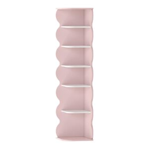 Prateleira de canto para crianças Vestnes MDF 108x27x27 cm RosaBranco en.casa