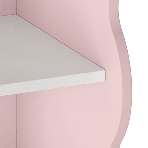 Prateleira de canto para crianças Vestnes MDF 108x27x27 cm RosaBranco en.casa