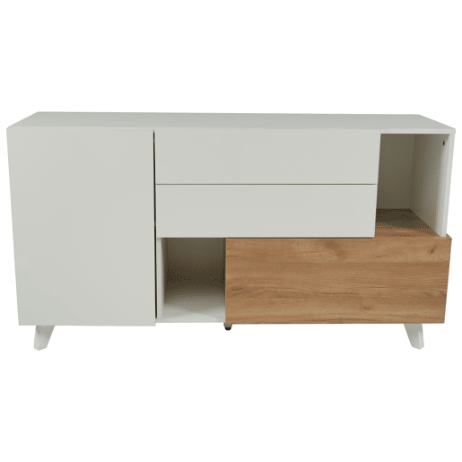Aparador moderno 150 cm - Aparador com arrumação - Branco brilhante