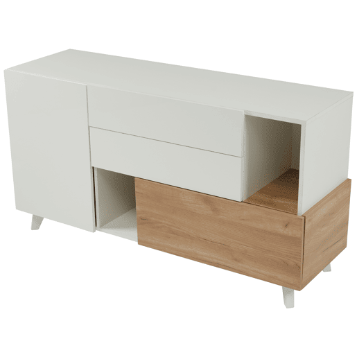 Aparador moderno 150 cm - Aparador com arrumação - Branco brilhante