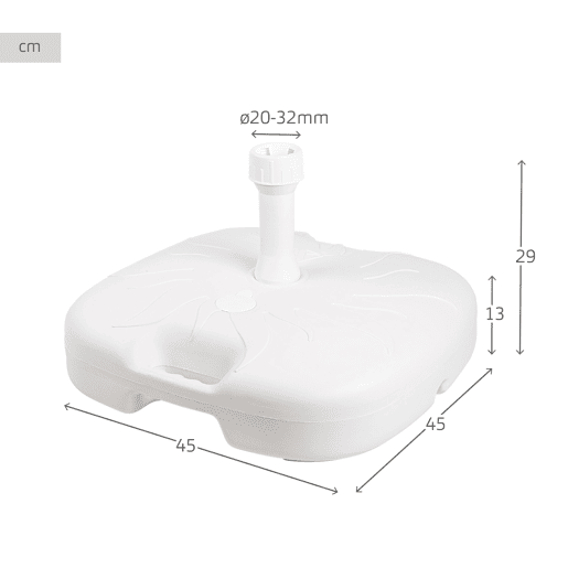 Base quadrada para guarda-sol Ø2032 mm branco Aktive