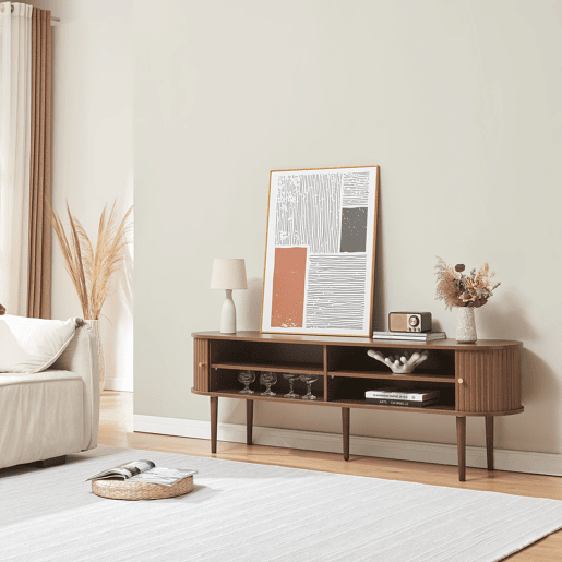Mesa para TV Mapia com 2 portas 166x40x55 cm aspeto nogueira en.casa