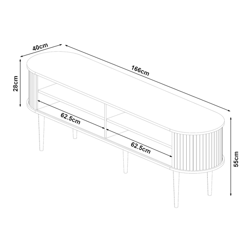 Mesa para TV Mapia com 2 portas 166x40x55 cm aspeto nogueira en.casa