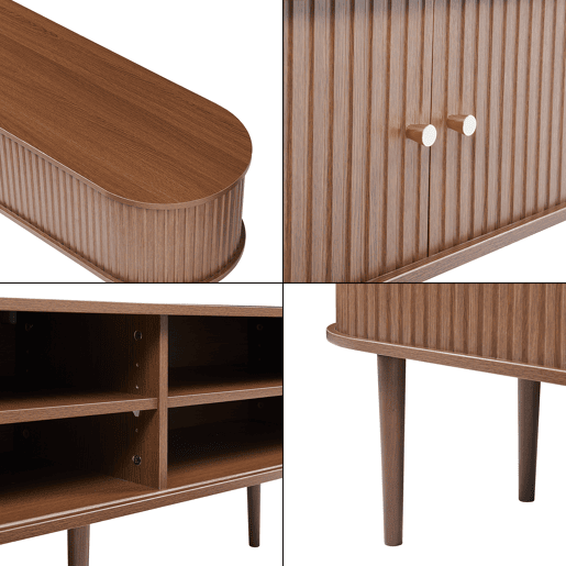 Mesa para TV Mapia com 2 portas 166x40x55 cm aspeto nogueira en.casa