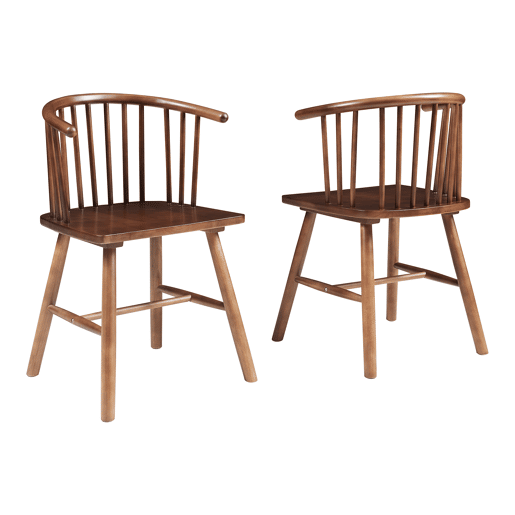 Conjunto de 2 cadeiras de jantar Stami 79x53x48cm madeira Nogueira en.casa