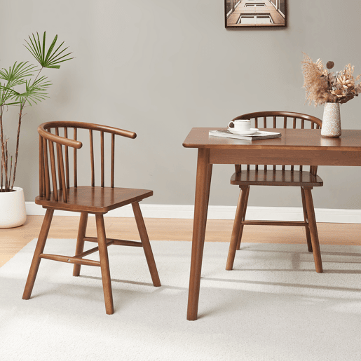 Conjunto de 2 cadeiras de jantar Stami 79x53x48cm madeira Nogueira en.casa