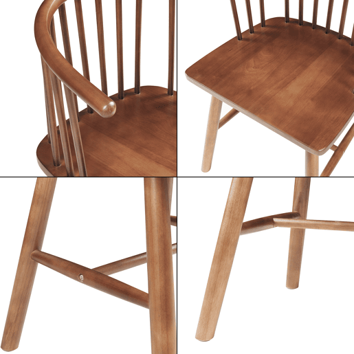 Conjunto de 2 cadeiras de jantar Stami 79x53x48cm madeira Nogueira en.casa