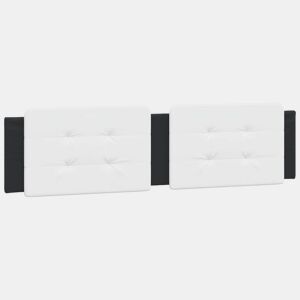 Almofadão de Cabeceira - Cabeceira de cama 200 cm couro artificial preto e branco