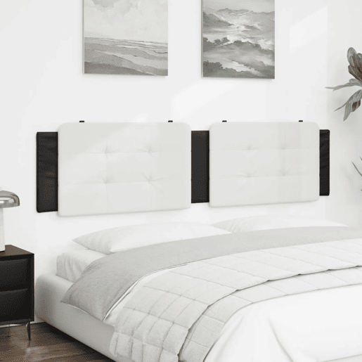 Almofadão de Cabeceira - Cabeceira de cama 200 cm couro artificial preto e branco